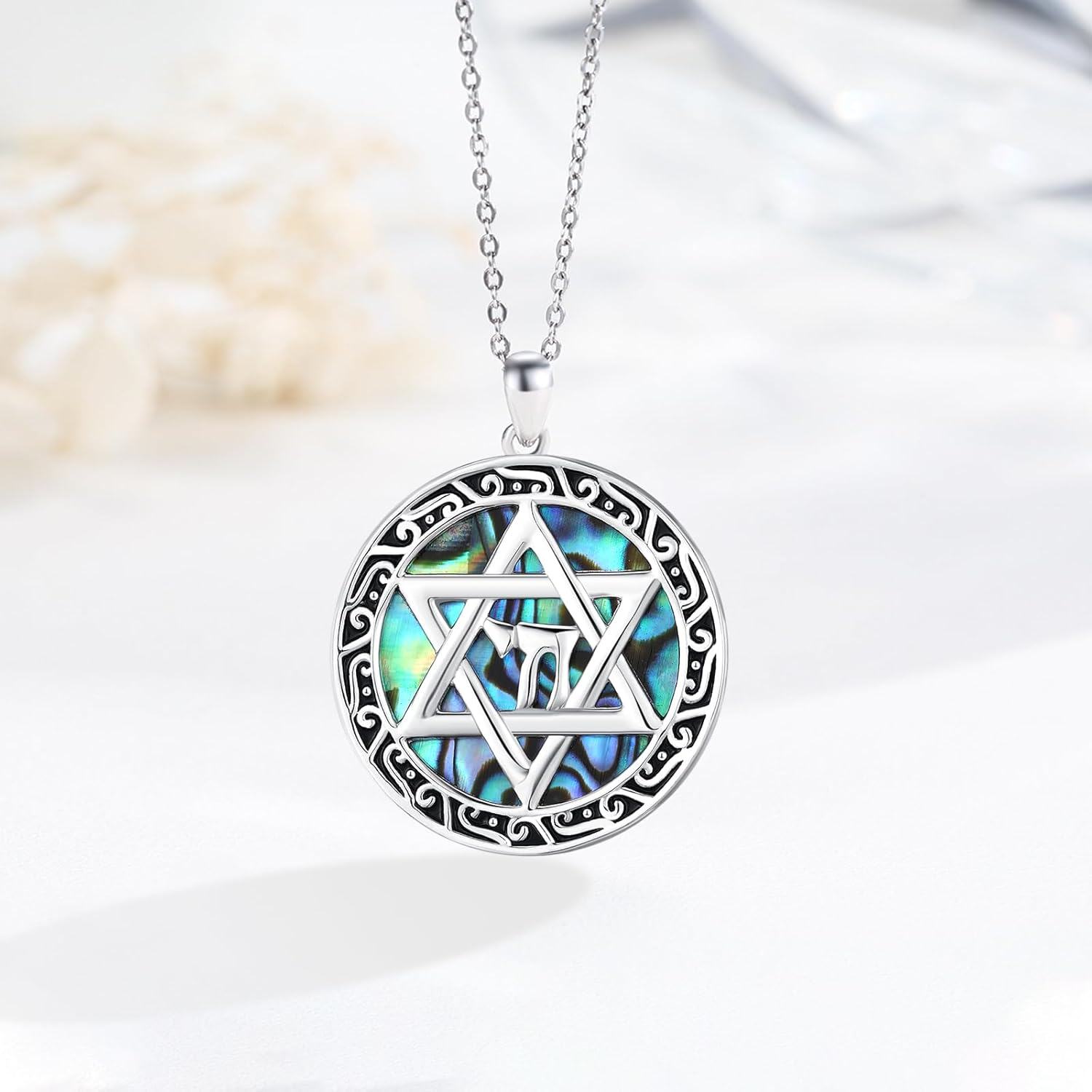 Sterling Silver Star of David Pendant Necklace Jewelry Gift-0-2