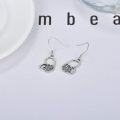 wholesale 925 Sterling Silver Heart-Shaped Paw Print Dangle Earrings for Women Cute Animal s for Birthday Christmas-0-5