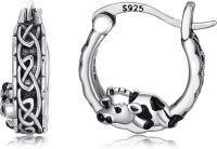wholesale 925 Sterling Silver Hoop Earrings with Cow Design - Unique Animal s for Women and Men-Celtic Cow