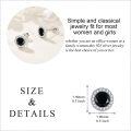 wholesale 925 Sterling Silver Round Cut Black Onyx & Cubic Zirconia Stud Earrings for Men and Women-0-4