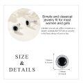 wholesale 925 Sterling Silver Round Cut Black Onyx & Cubic Zirconia Stud Earrings for Men and Women-0-4