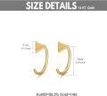 wholesale 14k Gold Triangle Half Huggie Hoop Earrings for Women Minimalist Studs Hypoallergenic s for Girls and Teens-0-4
