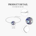 wholesale 925 Sterling Silver Moon & Star Locket Bracelet with Blue Stone and Crystal Accents - Pet Cremation Keepsake Jewelry-0-2