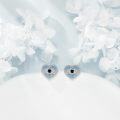 wholesale 925 Sterling Silver Heart Evil Eye Blue Crystal Stud Earrings for Women-0-2