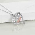 wholesale 925 Sterling Silver Rose Gold Plated Mom Infinity Heart Pendant Necklace With Cubic Zirconia-0-2
