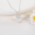 wholesale 925 Sterling Silver Coconut Palm Tree Pendant Necklace with CZ Stones and Chain 24-0-1