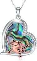 wholesale 925 Sterling Silver Abalone Shell Gecko Pendant Necklace Animal  for Her-0-0
