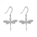 TOUPOP Sterling Silver & Stone Dragonfly Earrings Celtic Jewelry-0-0