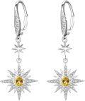 wholesale 925 Sterling Silver Gold-Plated Moonstone & Opal Starburst Leverback Drop Earrings-0-36