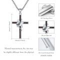 wholesale 925 Sterling Silver Brown Cross Butterfly Cubic Zirconia Pendant Necklace For Women-0-1