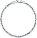 wholesale 925 Sterling Silver Twist Rope Chain Bracelet with Lobster Claw Clasp - Italian Made (Length: 7 / Width: 3MM)-0-0