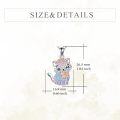 wholesale 925 Sterling Silver Rose Quartz Crystal Princess Cat Pendant Necklace for Women-0-4