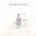 wholesale 925 Sterling Silver Rose Quartz Crystal Princess Cat Pendant Necklace for Women-0-4