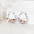 wholesale 925 Sterling Silver Sloth Hoop Earrings Rose Gold Cz Crystal Animal Jewelry-0-3