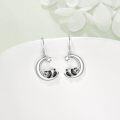wholesale 925 Sterling Silver Panda Moon Star Dangle Earrings Gifts for Women-0-2