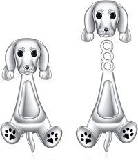 wholesale 925 Sterling Silver Dog Shaped Stud Earrings for Women Girls -Dachshund Dog Earrings A