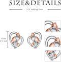 wholesale 925 Sterling Silver Fox in Heart Stud Earrings for Women's Gift Ideas-0-5