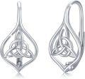 wholesale 925 Sterling Silver Celtic Knot Leverback Drop Earrings for Women & Girls - Vintage  Ideas for Mothers' Day-0-0