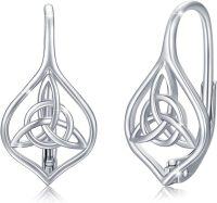 wholesale 925 Sterling Silver Celtic Knot Leverback Drop Earrings for Women & Girls - Vintage  Ideas for Mothers' Day-B-Celtic 0817
