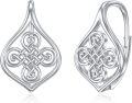 wholesale 925 Sterling Silver Celtic Knot Leverback Dangle Drop Earrings for Women and Teen Girls  Ideas-0-0