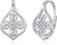 wholesale 925 Sterling Silver Celtic Knot Leverback Dangle Drop Earrings for Women and Teen Girls  Ideas-04-Celtic Leverback Earrings