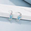 wholesale 925 Sterling Silver Black and White Opal Celtic Knot Drop Earrings with Leverbacks for Women-0-10