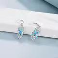 wholesale 925 Sterling Silver Black and White Opal Celtic Knot Drop Earrings Wholesale with Leverbacks for Women-0-10