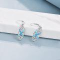 wholesale 925 Sterling Silver Blue Cubic Zirconia Infinity Knot Leverback Drop Earrings For Women-0-10