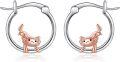 wholesale 925 Sterling Silver Rose Gold Plated Axolotl Charm Hoop Earrings for Women Girls -0-0