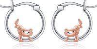 wholesale 925 Sterling Silver Rose Gold Plated Axolotl Charm Hoop Earrings for Women Girls -Axolotl Hoop