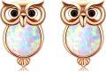 wholesale 925 Sterling Silver Opal Owl Stud Earrings - Cute Animal Jewelry for Women-0-0