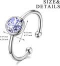 wholesale 925 Sterling Silver & Austrian Crystal June Birthstone Ring – Adjustable, 14K White Gold Plated, Hypoallergenic, Gift for Women-0-3