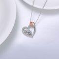 wholesale 925 Sterling Silver Heart Pendant Necklace - Mama Bear and Cubs Family Charm  for Women-0-2
