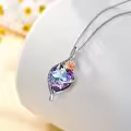 TOUPOP Sterling Silver & Crystal Mom Necklace 'I Love You For Always And Forever'-0-4