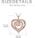 wholesale 18K Rose Gold Plated Sterling Silver 0.5ct VVS1 Moissanite Heart Necklace Engraved I Love You Forever for Women-0-4