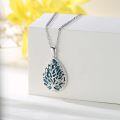 wholesale 925 Sterling Silver Teardrop Turquoise & Crystal Tree of Life Pendant Necklace for Women and Girls-0-1