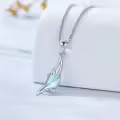TOUPOP 925 Sterling Silver Oval Gemstone Pendant Necklace Dainty Fine Jewelry-0-3