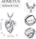 wholesale 925 Sterling Silver Aunt Cremation Necklace Wholesale Engraved Heart Urn Pendant-0-1