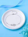 wholesale 925 Sterling Silver Heart Infinity Anklet with CZ Stones and Adjustable Clasp-0-1