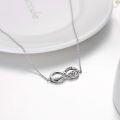 wholesale 925 Sterling Silver Infinity Sister Necklace with Heart Pendant - Hypoallergenic Lead-Free Nickel-Free Gift for Sisters-0-1