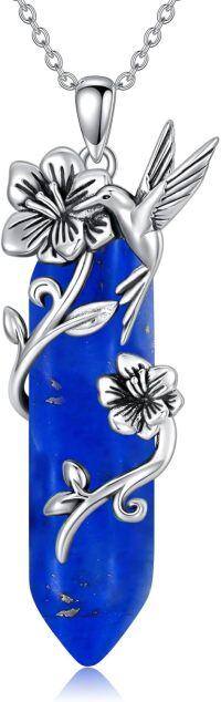 wholesale Sterling Silver Quartz Hummingbird Necklace Gift for Women Mom-Sep-09