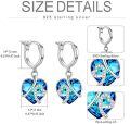 wholesale 925 Sterling Silver Blue Heart Drop Earrings-0-2