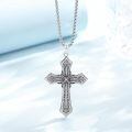 wholesale 925 Sterling Silver Gothic Cross Necklace with Intricate Design and Chain for Men & Women - Perfect Religious-0-2
