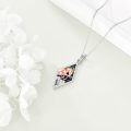 wholesale 925 Sterling Silver Abalone Shell Cubic Zirconia-Shaped Horse Pendant Necklaces for Women's Gifts-0-2