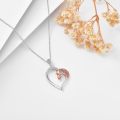 wholesale 925 Sterling Silver Rose Gold Plated Horse Head in Heart Shape Pendant Necklace for Women and Girls-0-4