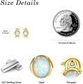 wholesale 925 Sterling Silver Penguin Synthetic Opal Stud Earrings for Women Gifts-0-3