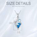wholesale 925 Sterling Silver Ocean Wave Tridant Palm Tree Moonstone Pendant Necklace for Women and Men-0-4