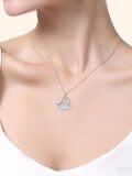 wholesale 925 Sterling Silver & Opal Mustard Seed Heart Necklace with AAA CZ, Inspirational Christian Faith Jewelry Gift-0-4