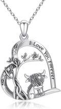 wholesale 925 Sterling Silver Highland Cow & Celtic Tree Of Life Pendant Necklaces For Women-0-0