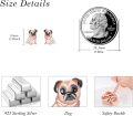 wholesale 925 Sterling Silver Rose Gold Pug Dog Stud Earrings for Women - Pet Lover Gift Ideas-0-3